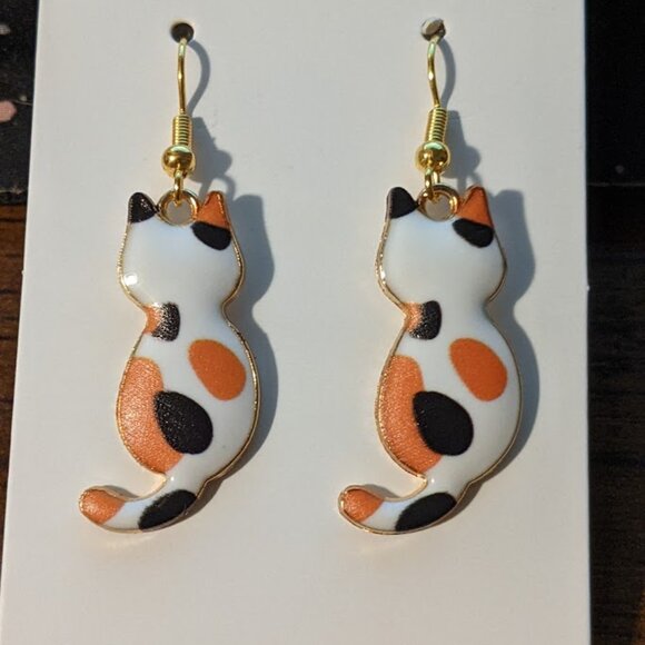 Handmade Jewelry - Calico Cat Earrings